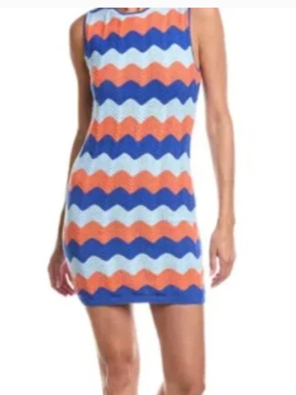 Anthropologie Electric & Rose Chevron Crochet Mini Dress Boho Coastal Beach M - Picture 2 of 11